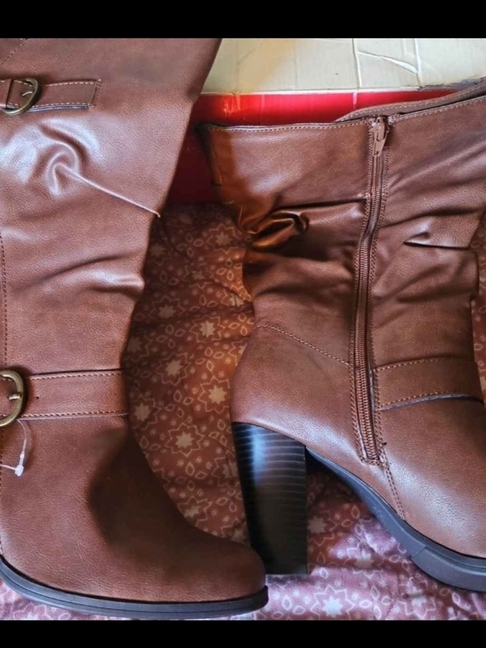 Style & Co. Brown Mid-Calf Heeled Boots